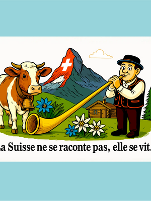 Plaque humoristique: La Suisse ne se raconte pas elle se vit - Lafourgoneta