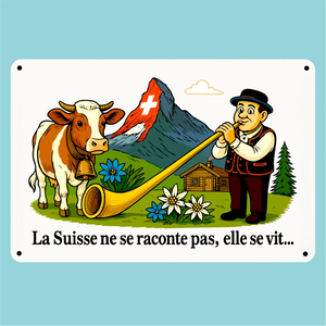 Plaque humoristique: La Suisse ne se raconte pas elle se vit - Lafourgoneta