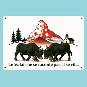Plaque humoristique: Le Valais ne se raconte pas, il se vit - Lafourgoneta