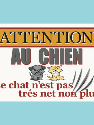 Plaque humoristique: Attention au chien - Lafourgoneta