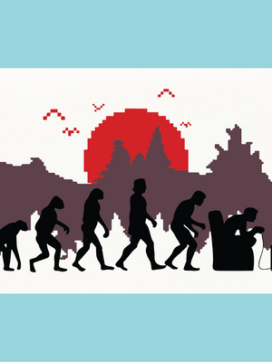 Plaque humoristique: Evolution gamer - Lafourgoneta