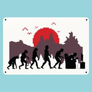 Plaque humoristique: Evolution gamer - Lafourgoneta