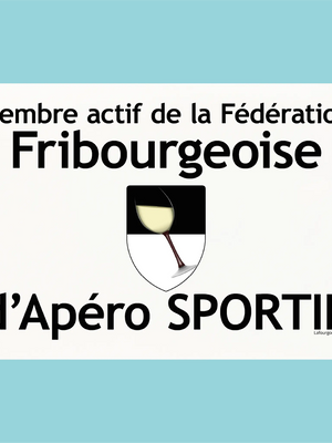 Plaque humoristique: Membre actif de la fédération Fribourgeoise d'apéro sportif - Lafourgoneta