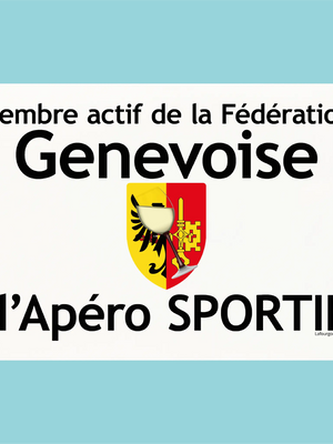 Plaque humoristique: Membre actif de la fédération Genevoise d'apéro sportif - Lafourgoneta