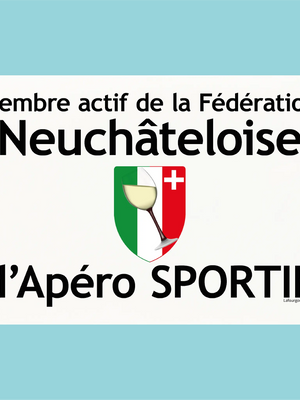 Plaque humoristique: Membre actif de la fédération Neuchâteloise d'apéro sportif - Lafourgoneta
