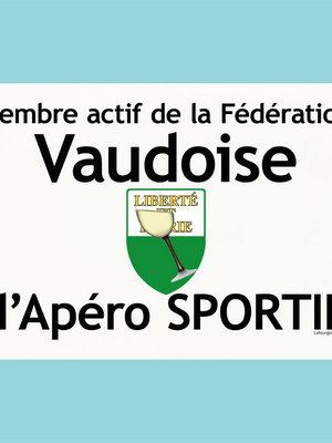 Plaque humoristique: Membre actif de la fédération Vaudoise d'apéro sportif - Lafourgoneta