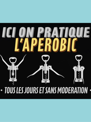 Plaque humoristique: Ici on pratique l'aperobic - Lafourgoneta