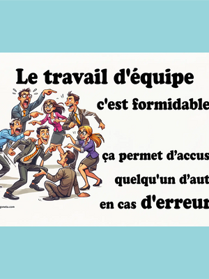 Plaque humoristique: Le travail d'équipe c'est formidable - Lafourgoneta