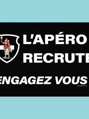 Plaque humoristique: L'apéro recrute engagez vous - Lafourgoneta
