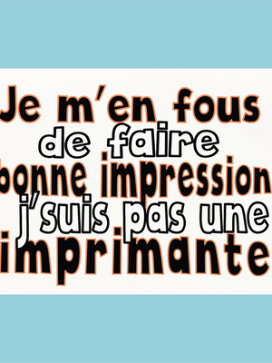 Plaque humoristique: Je m'en fous de faire bonne impression - Lafourgoneta