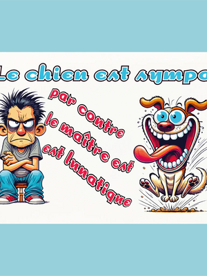 Plaque humoristique: Le chien est sympa - Lafourgoneta