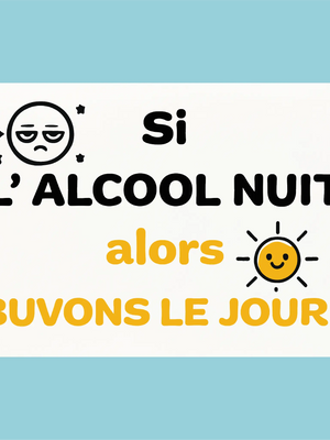 Plaque humoristique: Si l'alcool nuit alors buvons le jour - Lafourgoneta
