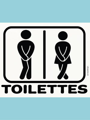Plaque humoristique: Toilette homme femme - Lafourgoneta