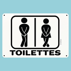 Plaque humoristique: Toilette homme femme - Lafourgoneta
