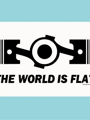 Plaque humoristique: The world is flat - Lafourgoneta
