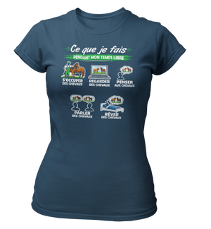 T-shirt Ce que je fais pendant mon temps libre Cheval
