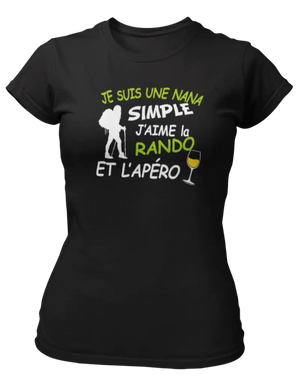 T-shirt Je suis une nana simple j'aime la rando et l'apéro - Lafourgoneta