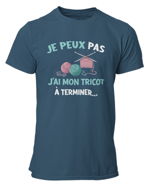 T-shirt Je peux pas j'ai mon tricot à terminer
