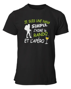 T-shirt Je suis une nana simple j'aime la rando et l'apéro - Lafourgoneta