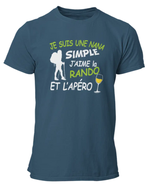 T-shirt Je suis une nana simple j'aime la rando et l'apéro - Lafourgoneta