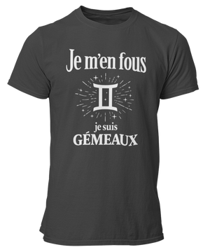 T-Shirt Signe Astrologique Gémeaux – Je m’en fous je suis Gémeaux