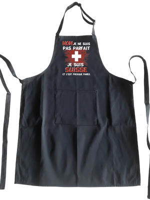 Tablier Non je ne suis pas parfait je suis Suisse et c'est presque pareil - Lafourgoneta