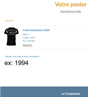 T-shirt Anniversaire vintage La Fourgoneta