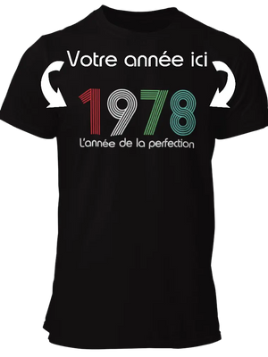 T-shirt Année de naissance, l'année de la perfection La Fourgoneta