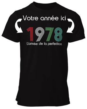 T-shirt Année de naissance, l'année de la perfection La Fourgoneta