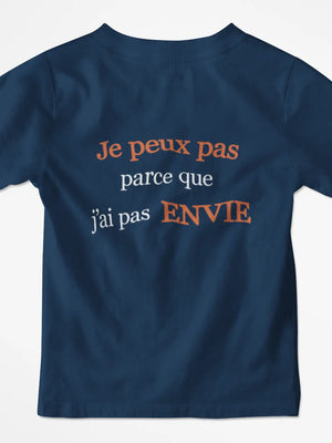 T-shirt enfant je peux pas parce que j'ai pas envie - Lafourgoneta