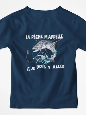 T-shirt enfant la pêche m'appelle et je dois y aller - Lafourgoneta