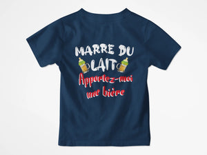 T-shirt enfant marre du lait apportez-moi une bière - Lafourgoneta