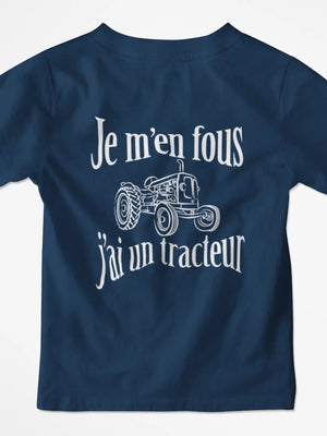 T-shirt enfant je m'en fous j'ai un tracteur - Lafourgoneta