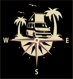 T-shirt compass California La Fourgoneta