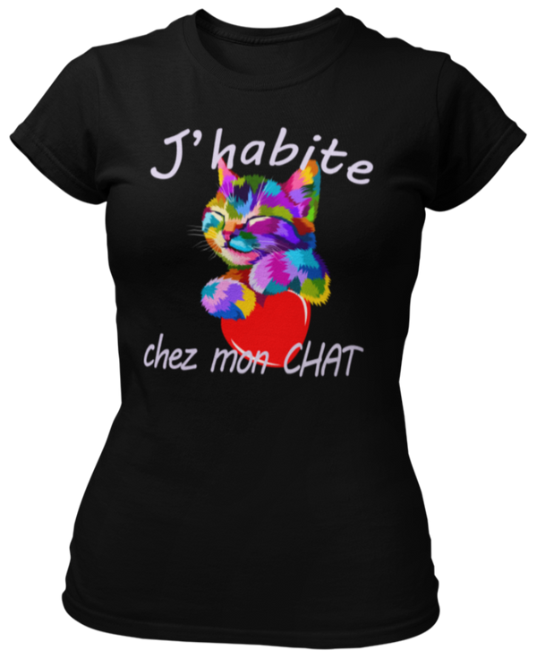 T-shirt J'habite chez mon chat