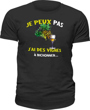 T-shirt Je peux pas, j'ai des vignes à bichonner La Fourgoneta