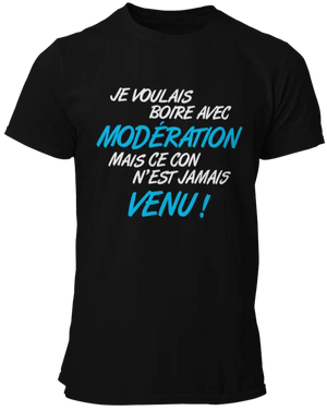 Tee-shirt, Je voulais boire avec modération mais ce con n'est jamais venu! La Fourgoneta