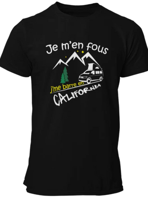 T-shirt Je m'en fous, j'me barre en California La Fourgoneta