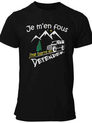 T-shirt Je m'en fous j'me barre en Defender La Fourgoneta