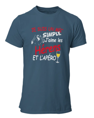 T-shirt Je suis un mec simple j'aime les hérens et l'apéro - Lafourgoneta