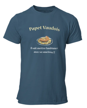 T-shirt Papet vaudois, il sait mettre l'ambiance avec sa saucisse !!! - Lafourgoneta