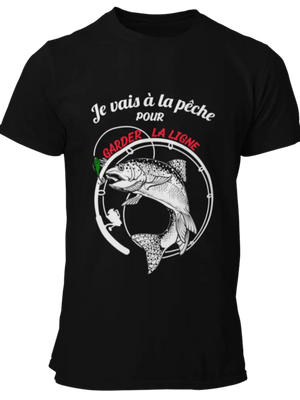 T-shirt Je vais à la pêche pour garder la ligne La Fourgoneta