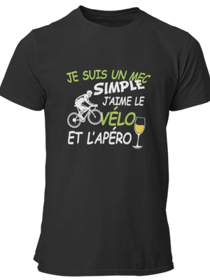T-shirt Je suis un mec simple j'aime le vélo et l'apéro La Fourgoneta