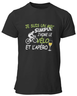 T-shirt Je suis un mec simple j'aime le vélo et l'apéro La Fourgoneta