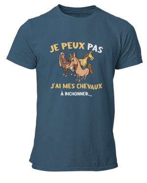 T-shirt Je peux pas j'ai mes chevaux à bichonner - Lafourgoneta