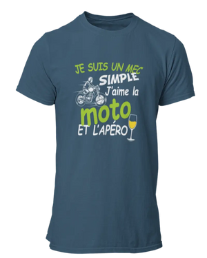 T-shirt Je suis un mec simple j'aime la moto et l'apéro - Lafourgoneta