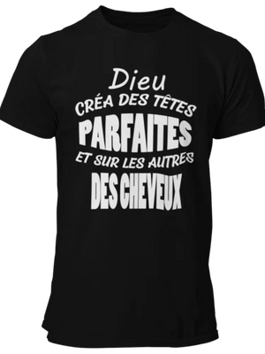 T-shirt Dieu créa des têtes parfaites et sur les autres des cheveux La Fourgoneta