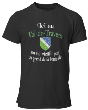 T-shirt ici au Val-de-Travers on ne vieillit pas on prend de la bouteille La Fourgoneta
