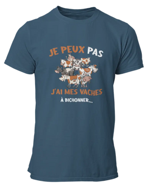 T-shirt je peux pas j'ai mes vaches à bichonner - Lafourgoneta