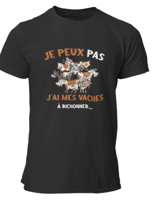 T-shirt je peux pas j'ai mes vaches à bichonner - Lafourgoneta